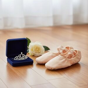 Unbranded Cotton and Leather Ballet Dance Slipper Split-Sole Canvas Shoes